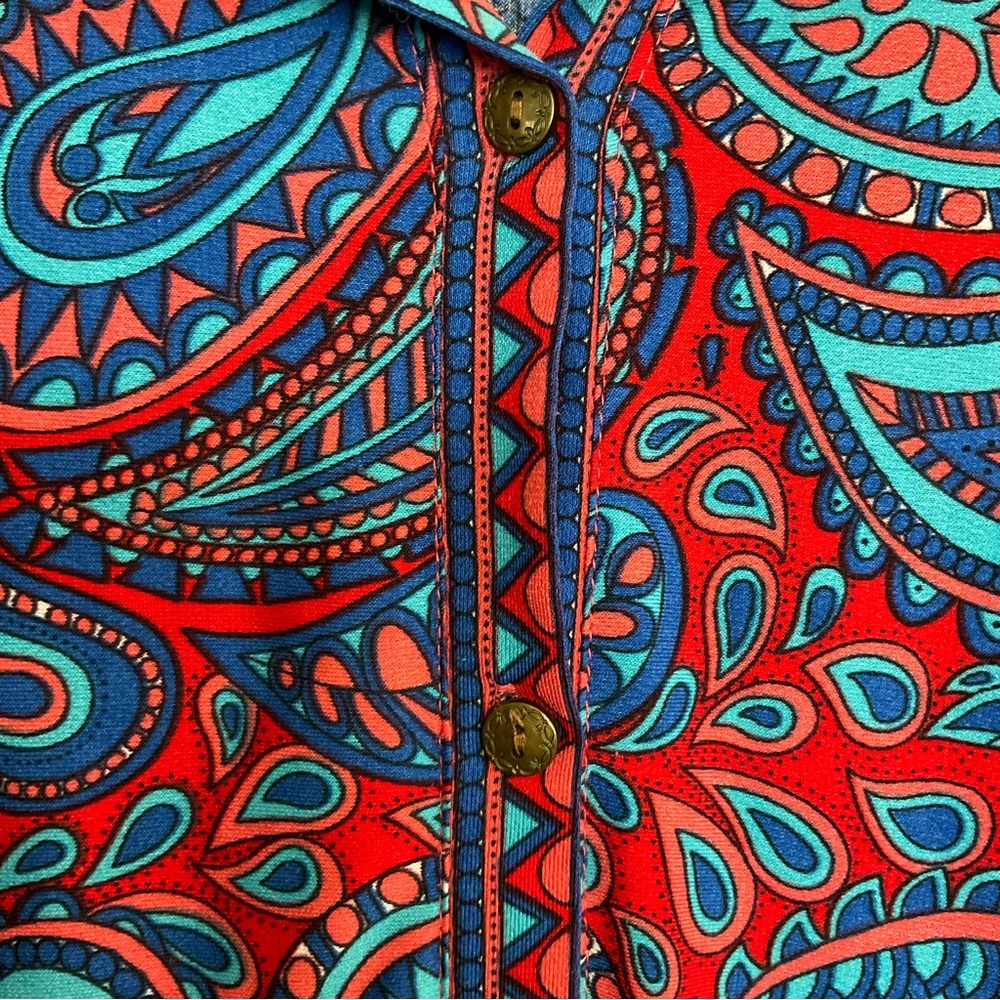 Coco & Tashi | Paisley Button Down Shirt Dress | Collared | S - Picture 6 of 7